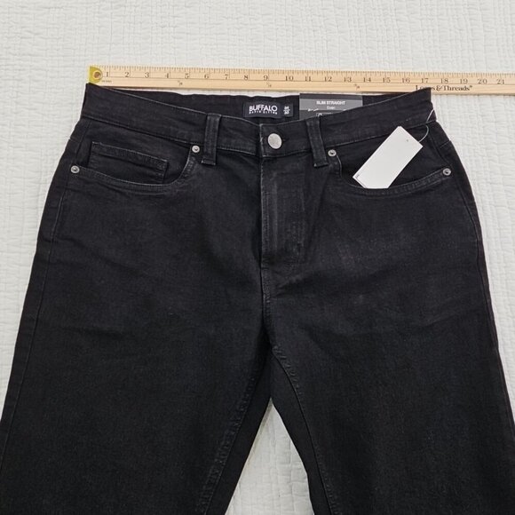Buffalo David Bitton Evan Jeans Men's 34x32 NEW Black Wash Straight Stretch NWT - Picture 10 of 16